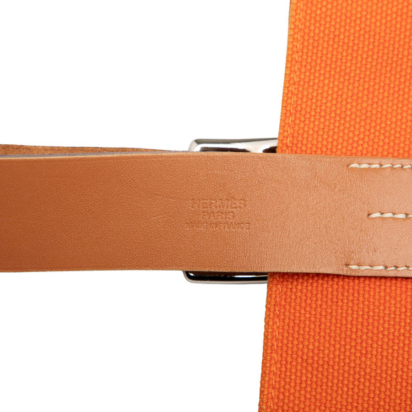 Pre-Loved Hermes Toile Etriviere Shopping Tote - Picture 6 of 8